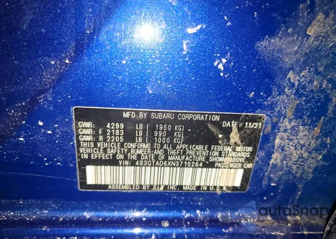 2022 Subaru Impreza Premium z USA, uszkodzony, nr VIN 4S3GTAD6XN3710264